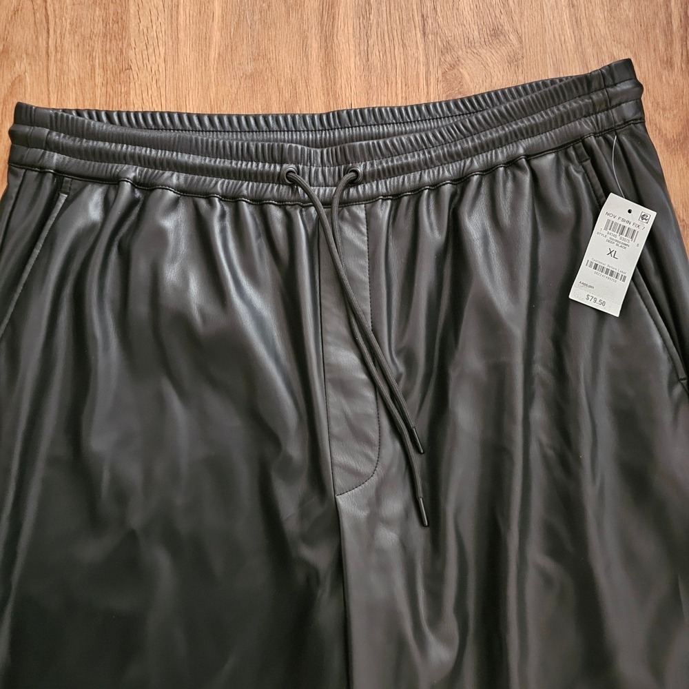 Mode of One Mens‎ Relaxed-Fit Faux Leather Pull-On Pants Black XL - Picture 5 of 6